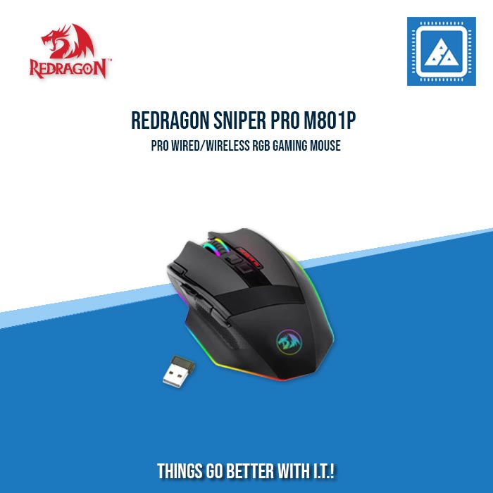 REDRAGON SNIPER PRO M801P WIRED/WIRELESS RGB GAMING MOUSE REDRAGON SNIPER PRO M801P WIRED/WIRELESS RGB GAMING MOUSE